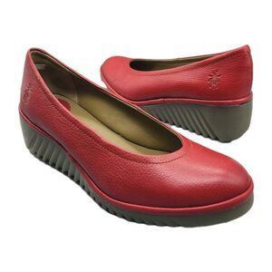 FLY London Womens pumps shoes Leny258fly Red Wedge Platform US 8.5/ 39 NEW